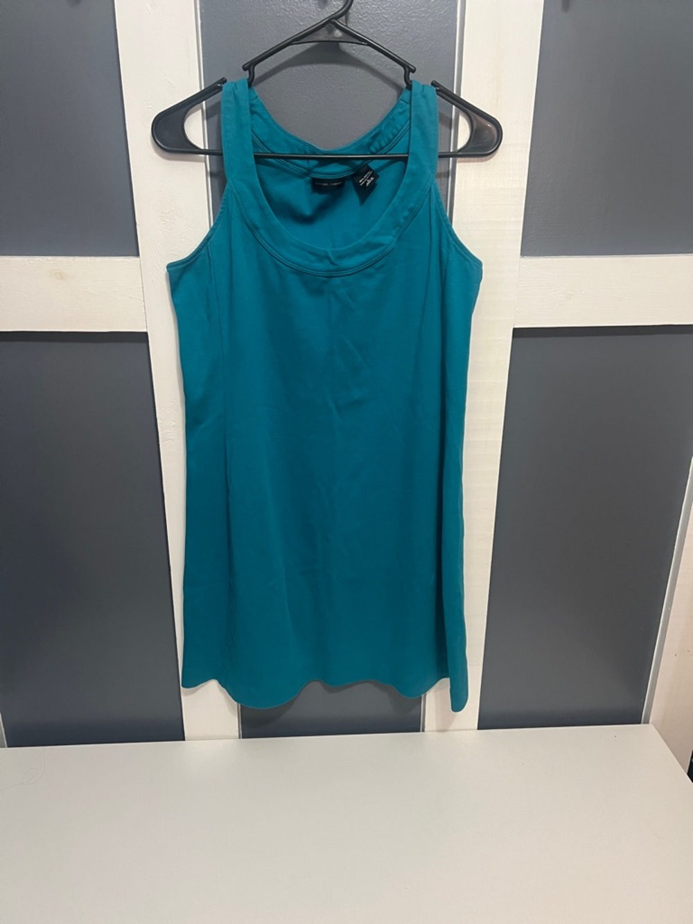 Teal Scoop-Neck Racerback Tank